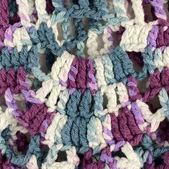 Handmade Crochet Sweater Top Women S Multicolor Boho Festival‎ Hippie Fairycore - Picture 13 of 13